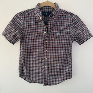 Ralph Lauren Kids Plaid Button-Down Shirt - Red, Blue, Green size small (8)
